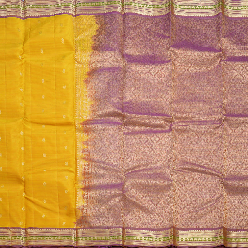 Hayagrivas Handloom Yellow Kanjivaram Silk Saree KBF648G2-4
