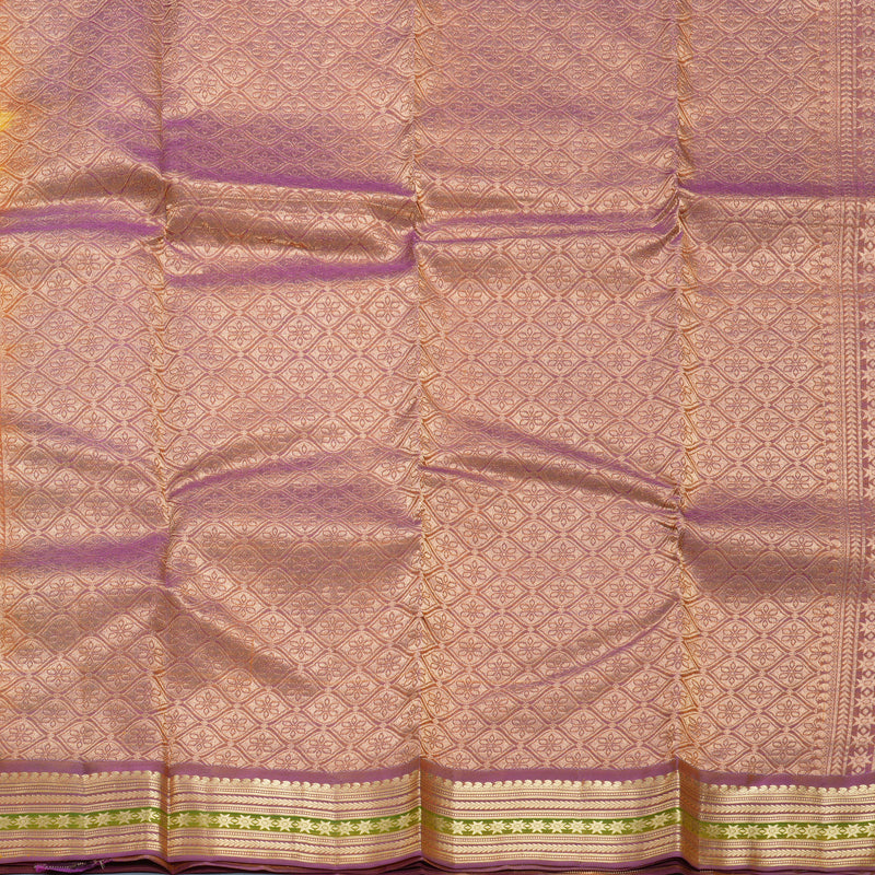 Hayagrivas Handloom Yellow Kanjivaram Silk Saree KBF648G2-4