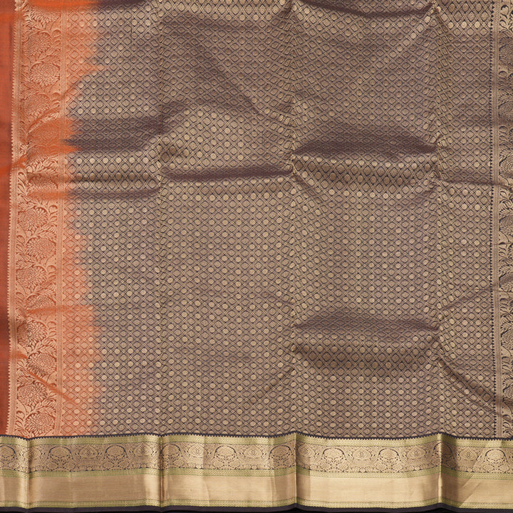 Hayagrivas Handloom Rust Orange Kanjivaram Silk Saree KBF648G3-3