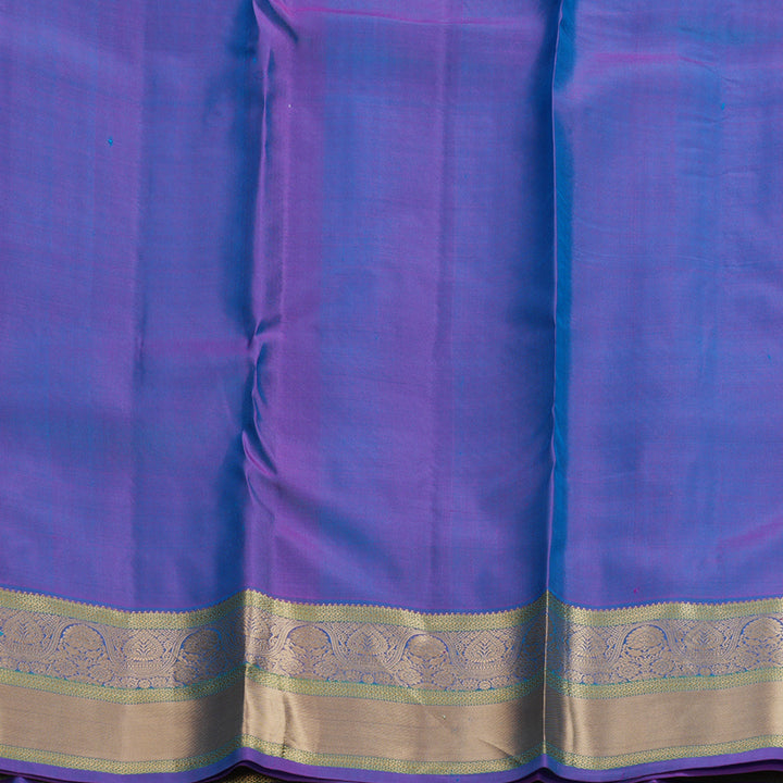 Hayagrivas Handloom Aqua Green Kanjivaram Silk Saree with Purple Border KBF648G3-4