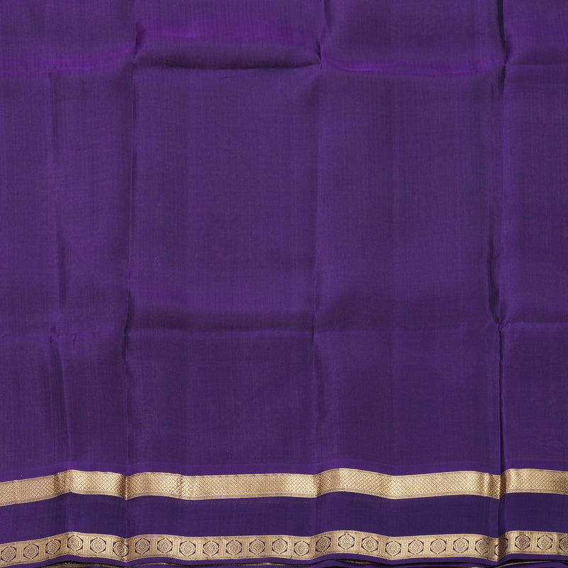 Hayagrivas Handloom Rust Orange Kanjivaram Silk Saree with Purple Border KBF649G1-13
