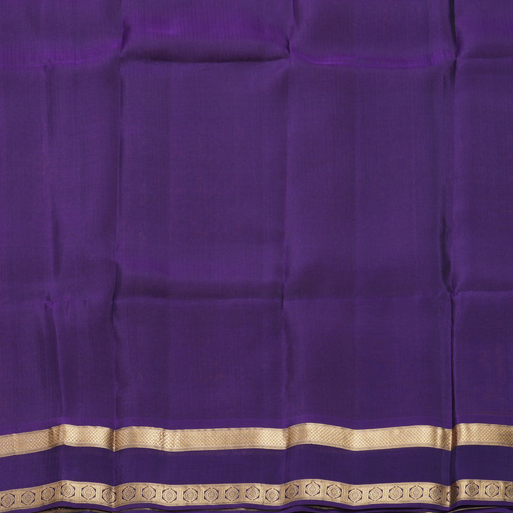 Hayagrivas Handloom Rust Orange Kanjivaram Silk Saree with Purple Border KBF649G1-13