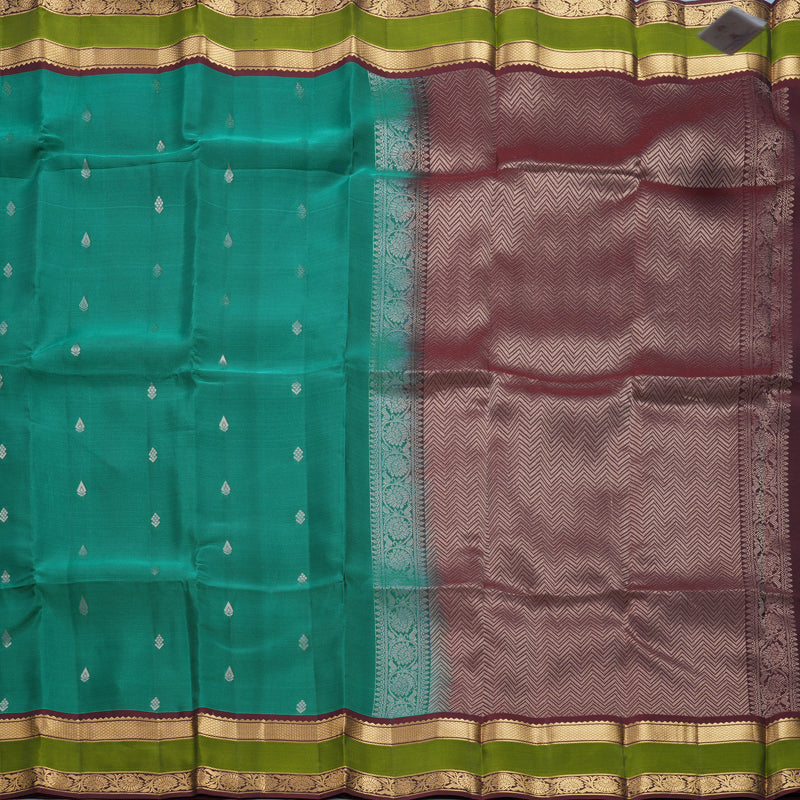 Hayagrivas Handloom Rama Green Kanjivaram Silk Saree KBF649G1-14