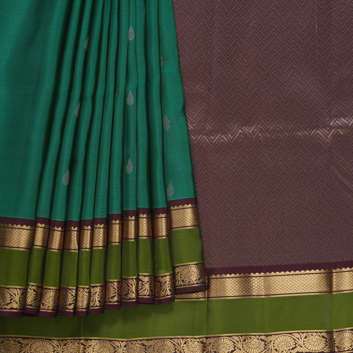 Hayagrivas Handloom Rama Green Kanjivaram Silk Saree KBF649G1-14