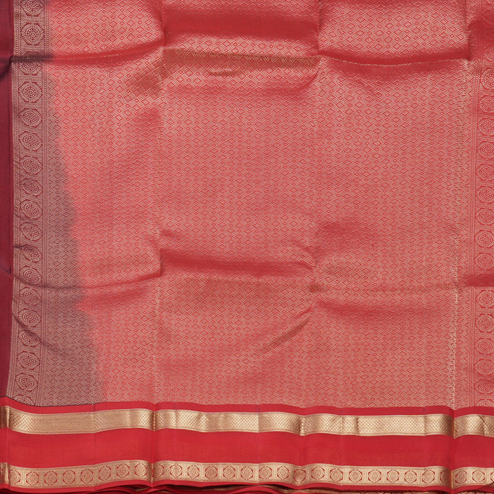 Hayagrivas Handloom Maroon Kanjivaram Silk Saree with Red Border KBF649G1-16