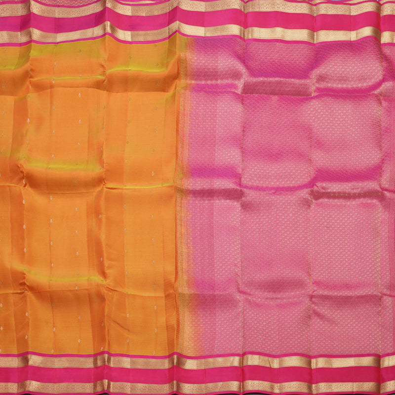 Hayagrivas Handloom Sunset Orange Kanjivaram Silk Saree KBF649G1-17