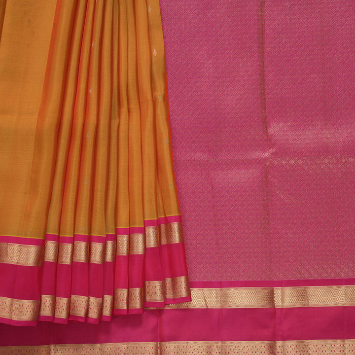 Hayagrivas Handloom Sunset Orange Kanjivaram Silk Saree KBF649G1-17