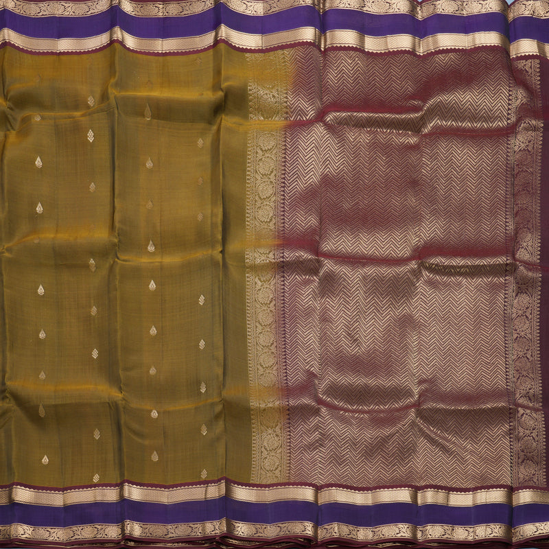 Hayagrivas Handloom Mehandi Green Kanjivaram Silk Saree KBF649G1-19