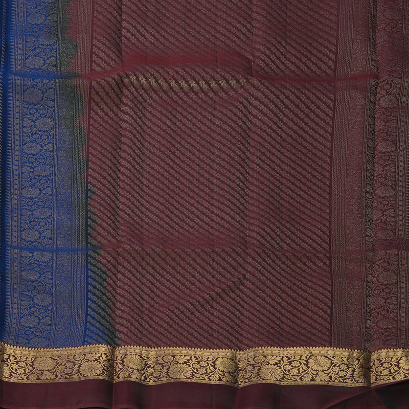 Hayagrivas Handloom Midnight Blue Kanjivaram Silk Saree KBF649G1-2