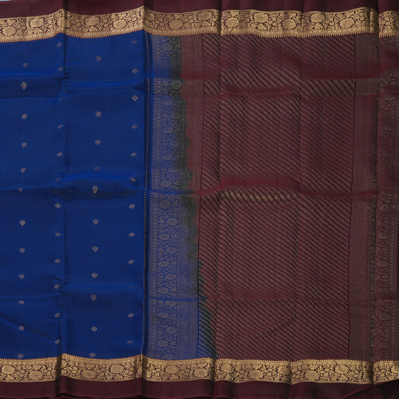 Hayagrivas Handloom Midnight Blue Kanjivaram Silk Saree KBF649G1-2