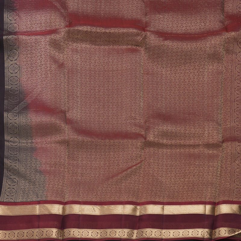 Hayagrivas Handloom Kanchana Brown Kanjivaram Silk Saree KBF649G1-21