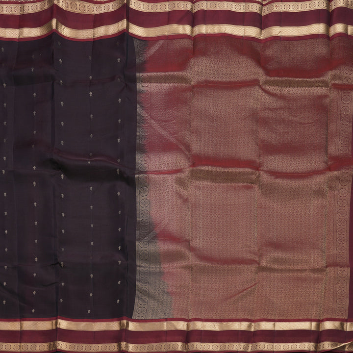 Hayagrivas Handloom Kanchana Brown Kanjivaram Silk Saree KBF649G1-21