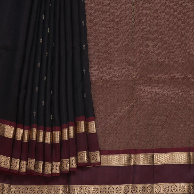 Hayagrivas Handloom Kanchana Brown Kanjivaram Silk Saree KBF649G1-21