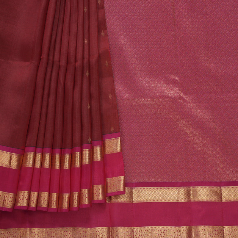 Hayagrivas Handloom Red Kanjivaram Silk Saree KBF649G1-23