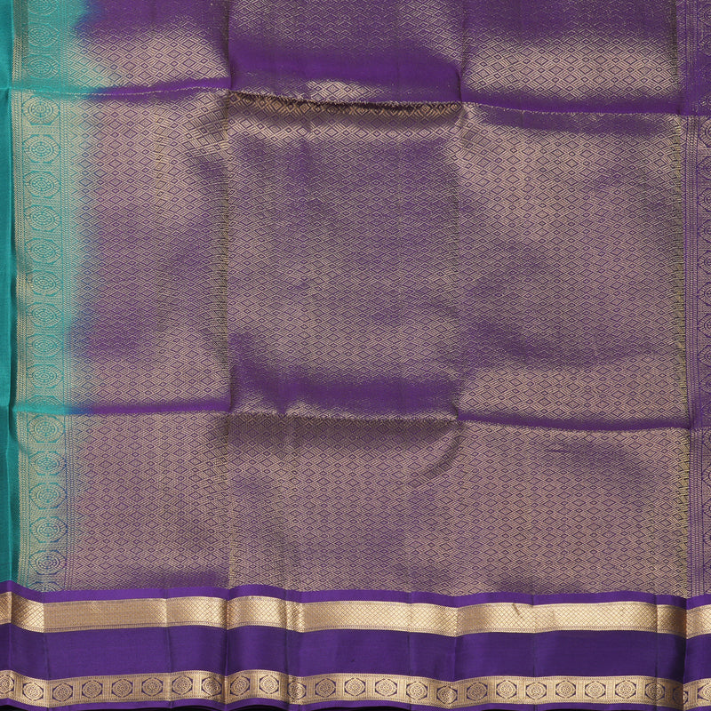 Hayagrivas Handloom Teal Green Kanjivaram Silk Saree KBF649G1-24