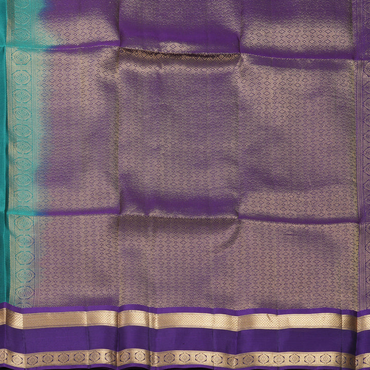 Hayagrivas Handloom Teal Green Kanjivaram Silk Saree KBF649G1-24