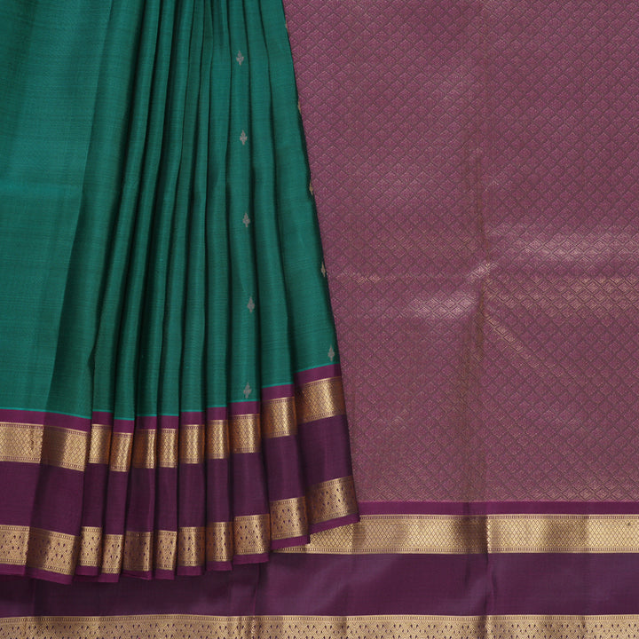 Hayagrivas Handloom Rama Green Kanjivaram Silk Saree KBF649G1-26