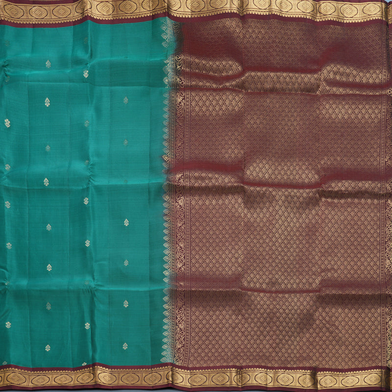 Hayagrivas Handloom Rama Green Kanjivaram Silk Saree KBF649G1-31