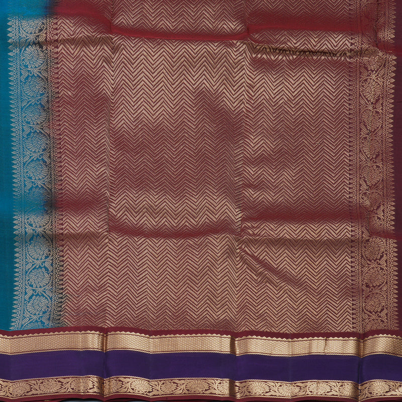 Hayagrivas Handloom Ramar Blue Kanjivaram Silk Saree KBF649G1-9