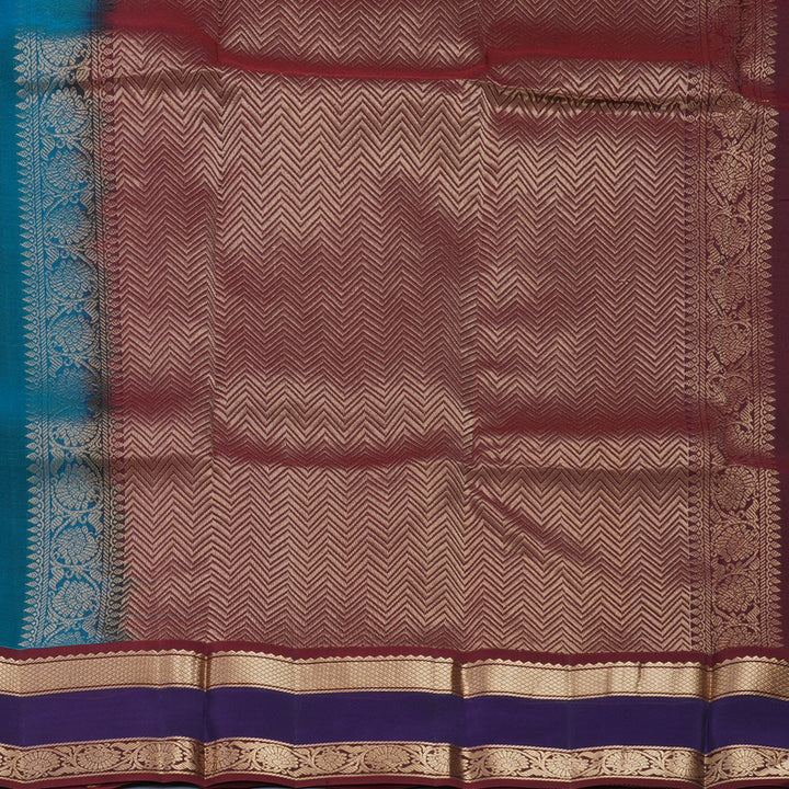 Hayagrivas Handloom Ramar Blue Kanjivaram Silk Saree KBF649G1-9
