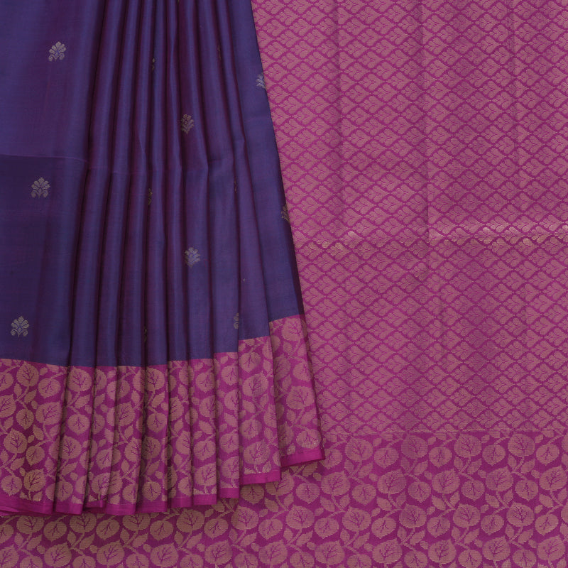 Hayagrivas Handloom Purple Kanjivaram Silk Saree KBF649G2-1