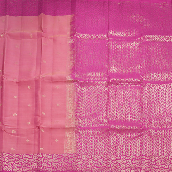 Hayagrivas Handloom Rose Pink Kanjivaram Silk Saree KBF649G2-4