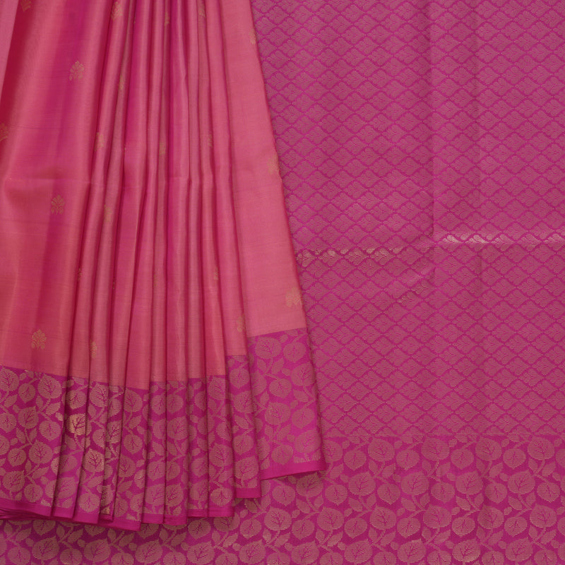 Hayagrivas Handloom Rose Pink Kanjivaram Silk Saree KBF649G2-4
