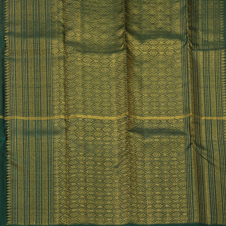 Hayagrivas Handloom Wine Purple Kanjivaram Silk Saree with Bottle Green Border KBF652G1-1