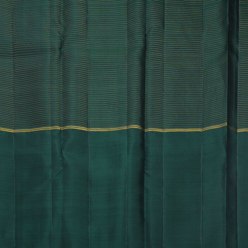 Hayagrivas Handloom Rust Orange Kanjivaram Silk Saree with Bottle Green Border KBF652G1-2