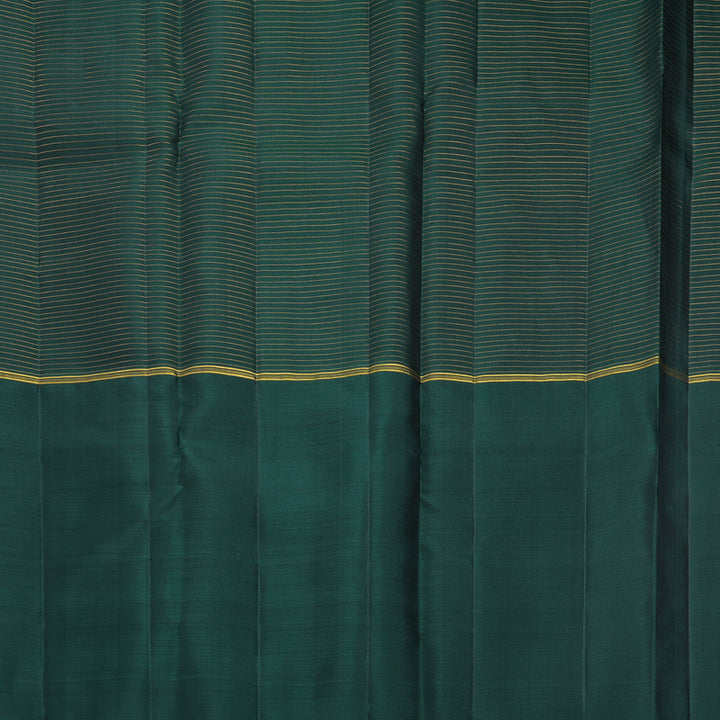 Hayagrivas Handloom Rust Orange Kanjivaram Silk Saree with Bottle Green Border KBF652G1-2