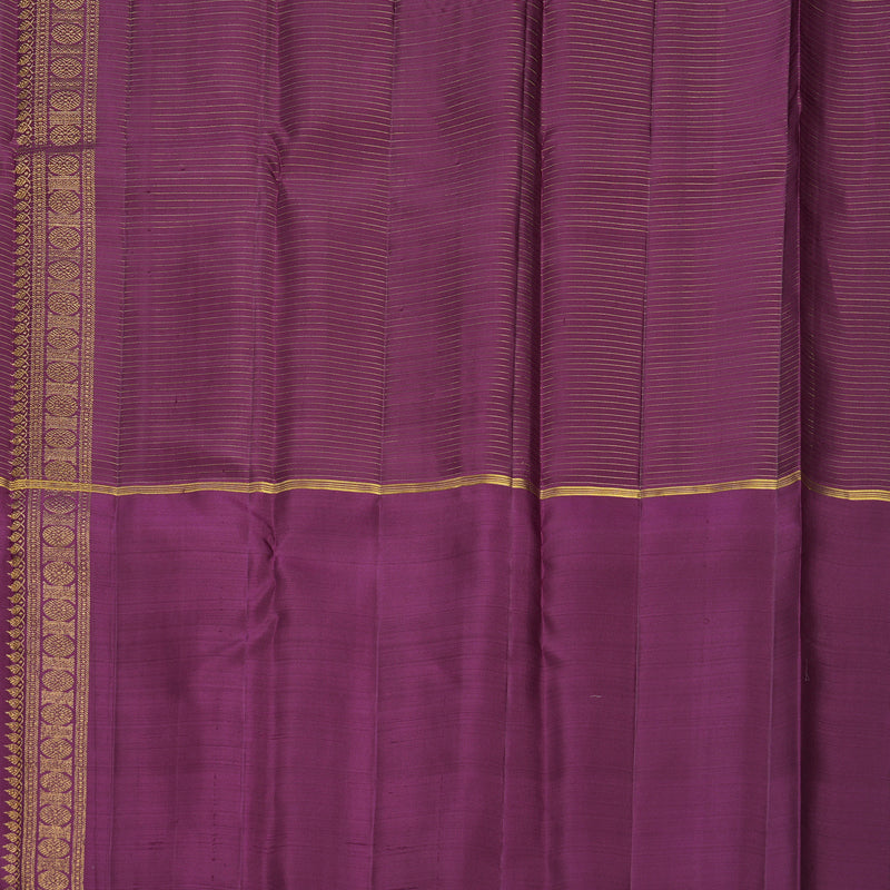 Hayagrivas Handloom Rust Orange Kanjivaram Silk Saree with Purple Border KBF652G1-6