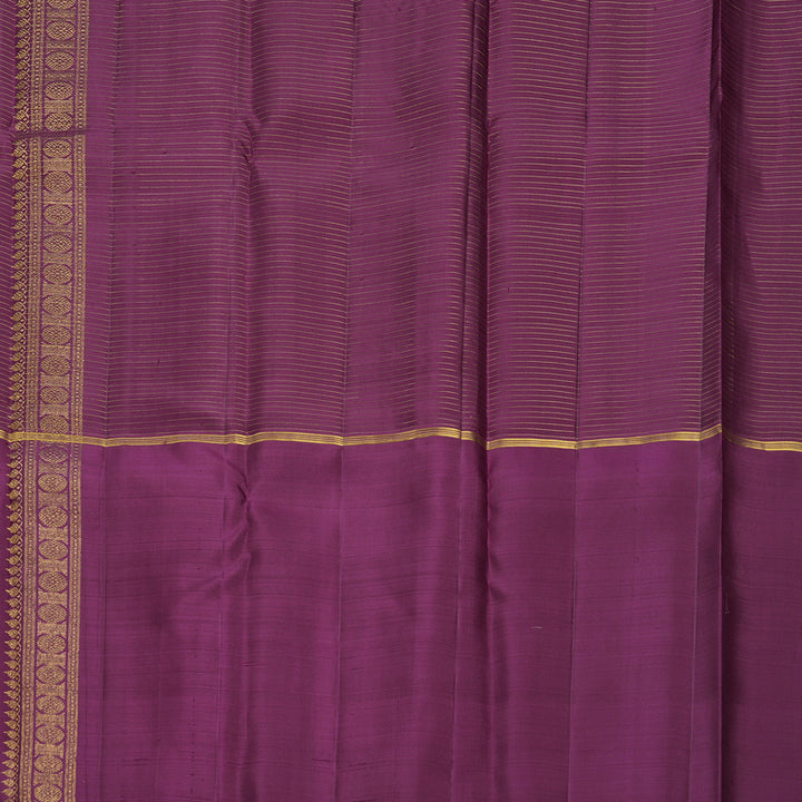 Hayagrivas Handloom Rust Orange Kanjivaram Silk Saree with Purple Border KBF652G1-6