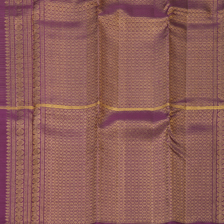 Hayagrivas Handloom Rust Orange Kanjivaram Silk Saree with Purple Border KBF652G1-6