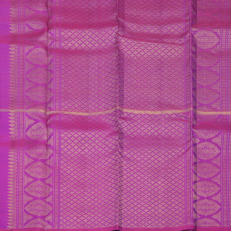 Hayagrivas Handloom Blue Kanjivaram Silk Saree with Purple Border KBF652G1-7