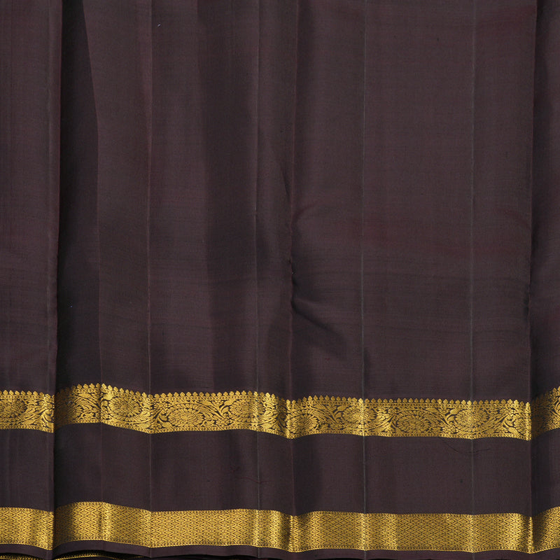 Hayagrivas Handloom MS Blue Kanjivaram Silk Saree with Coffee Brown Border KBF652G2-1