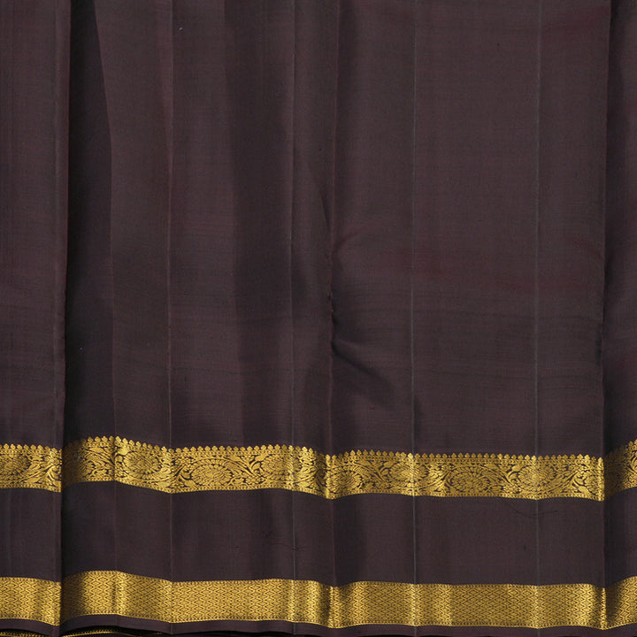 Hayagrivas Handloom MS Blue Kanjivaram Silk Saree with Coffee Brown Border KBF652G2-1