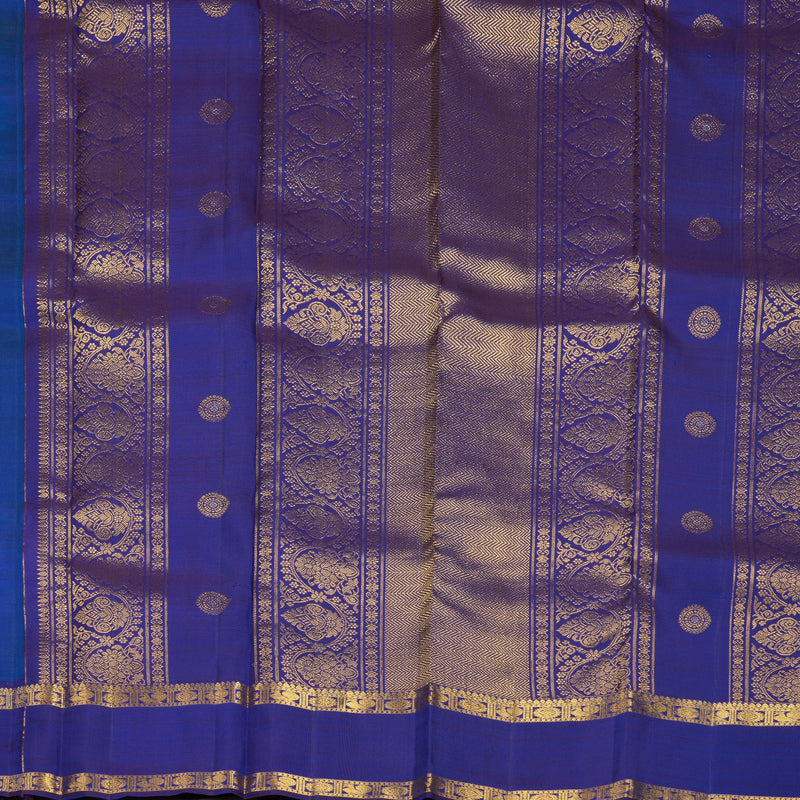 Hayagrivas Handloom Mayilkazhuthu Kanjivaram Silk Saree with Royal Blue Border KBF652G2-5