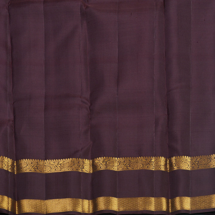 Hayagrivas Handloom Royal Blue Kanjivaram Silk Saree with Brown Border KBF652G2-7