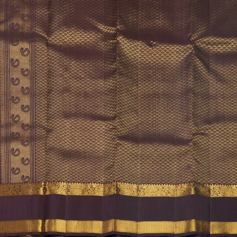 Hayagrivas Handloom Royal Blue Kanjivaram Silk Saree with Brown Border KBF652G2-7