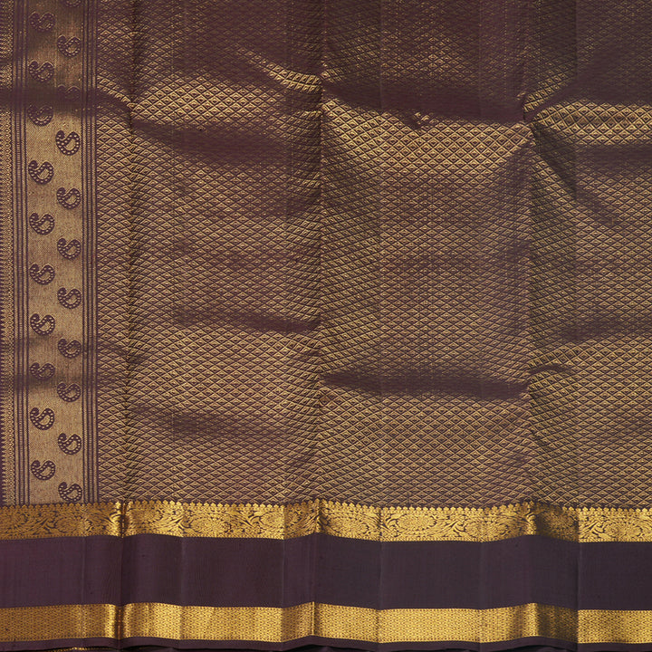 Hayagrivas Handloom Royal Blue Kanjivaram Silk Saree with Brown Border KBF652G2-7