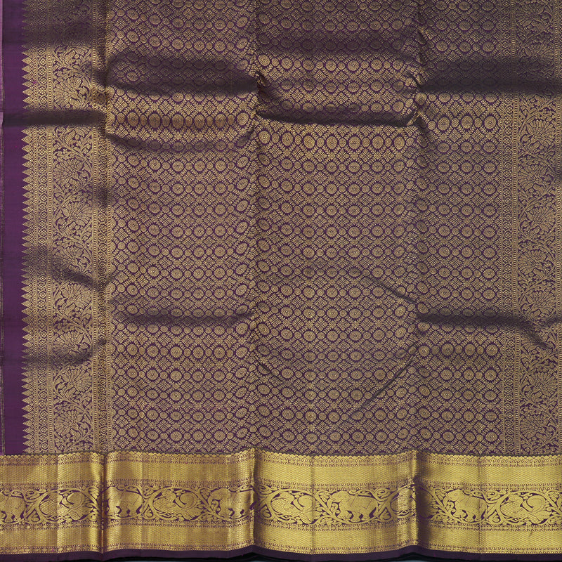 Hayagrivas Handloom Lavender-Pink Kanjivaram Silk Saree with Purple Border KBF652G3-1
