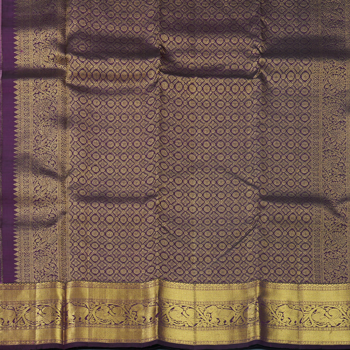 Hayagrivas Handloom Lavender-Pink Kanjivaram Silk Saree with Purple Border KBF652G3-1