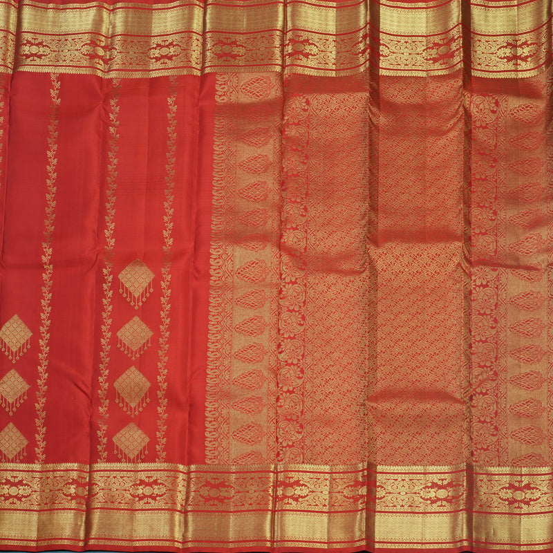Hayagrivas Handloom Red Kanjivaram Silk Saree KBF652G4-1