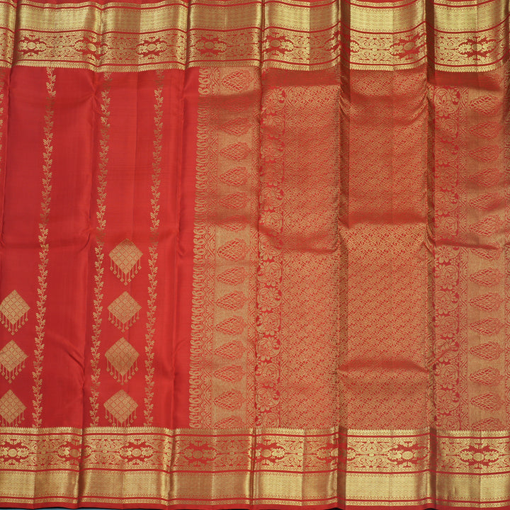 Hayagrivas Handloom Red Kanjivaram Silk Saree KBF652G4-1