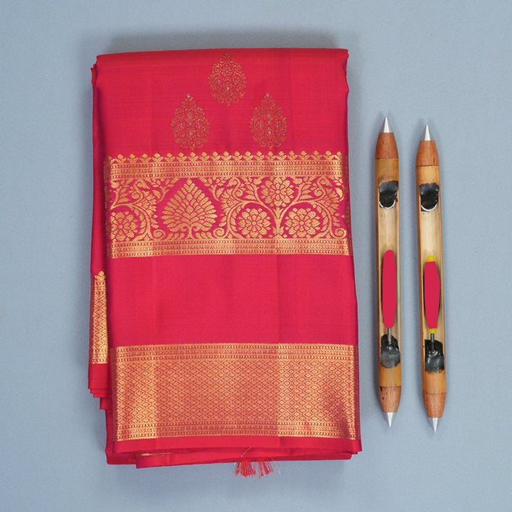 Hayagrivas Handloom Rani Pink Kanjivaram Silk Saree KBF652G4-10