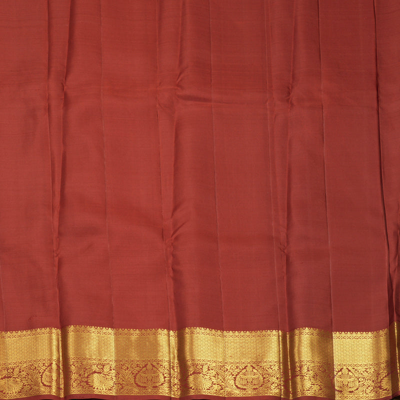 Hayagrivas Handloom Brick Maroon Kanjivaram Silk Saree KBF652G4-12