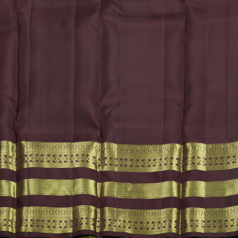 Hayagrivas Handloom Honey Shade Kanjivaram Silk Saree with Coffee Brown Border KBF652G4-13