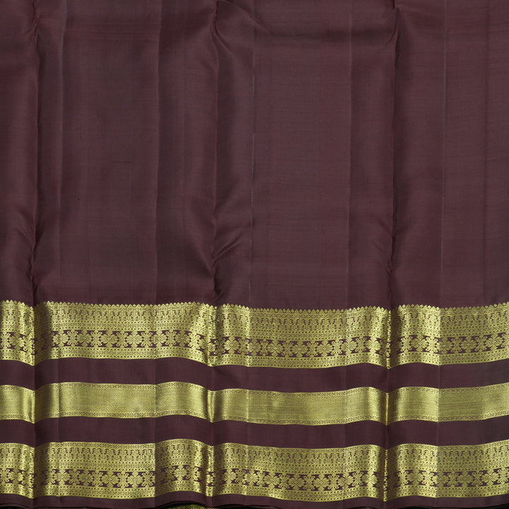 Hayagrivas Handloom Honey Shade Kanjivaram Silk Saree with Coffee Brown Border KBF652G4-13