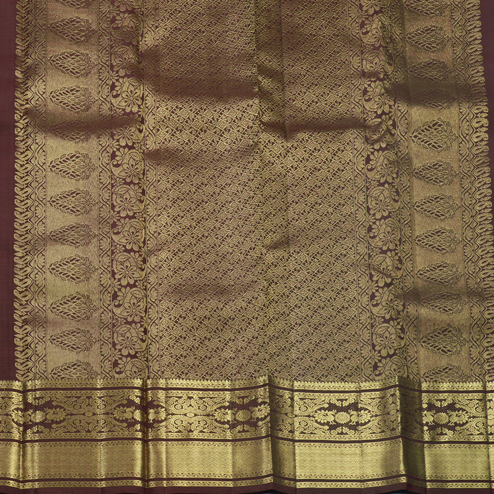 Hayagrivas Handloom Coffee Brown Kanjivaram Silk Saree KBF652G4-2