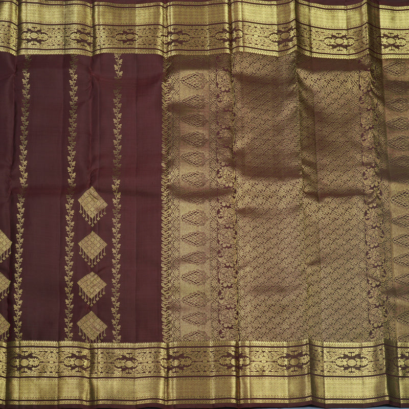 Hayagrivas Handloom Coffee Brown Kanjivaram Silk Saree KBF652G4-2